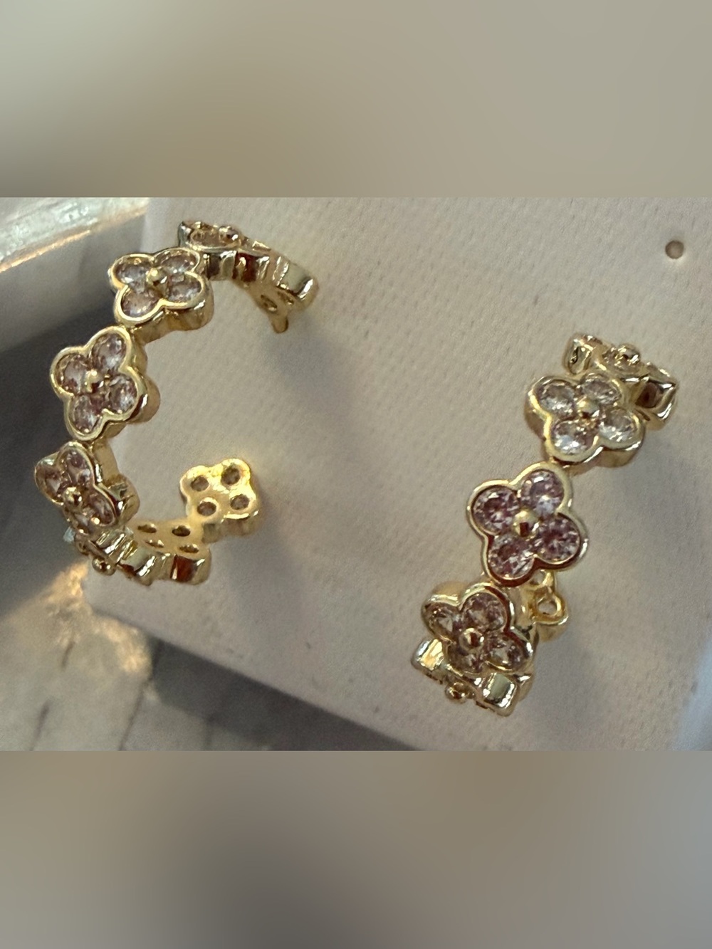 Four Leaf Clover Hoop Earrings